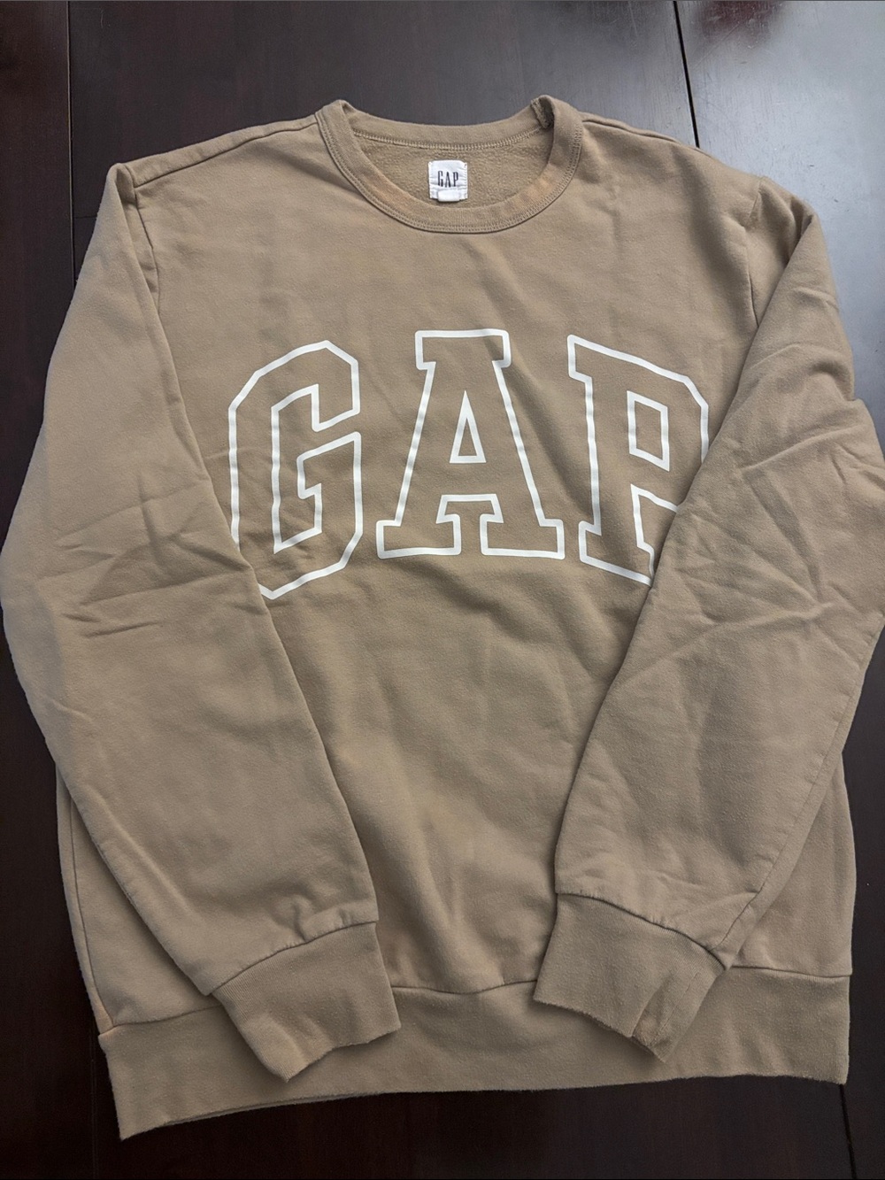GAP Tan Crewneck Tshirt with White Logo